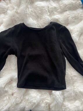 Garage Black Ribbed Long Sleeve Tee